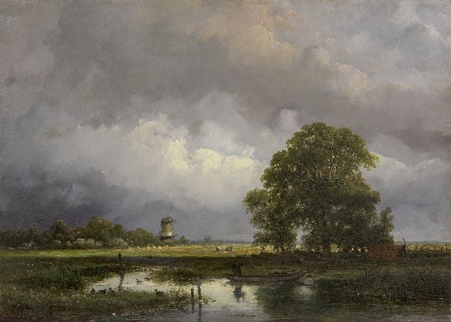 Andreas Schelfhout | An extensive summer landscape, oil on panel, 27.2 x 38.2 cm, signed l.l. and dated 1857