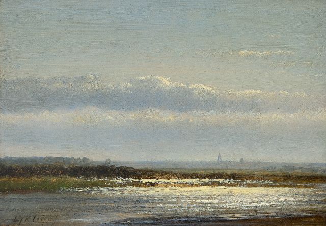 Lodewijk Johannes Kleijn | A river landscape, oil on panel, 17.2 x 24.2 cm, signed l.l.