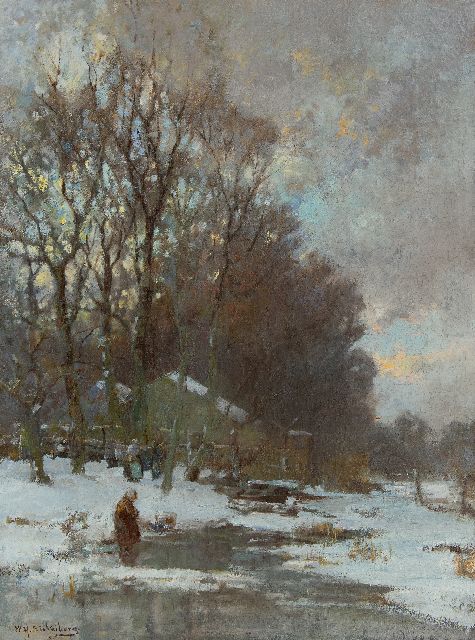 Willem Hendrik Eickelberg | Winter day at the forest, oil on canvas, 72.5 x 54.2 cm, signed l.l.