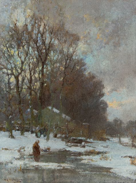 Eickelberg W.H.  | Winter day at the forest, oil on canvas 72.5 x 54.2 cm, signed l.l.