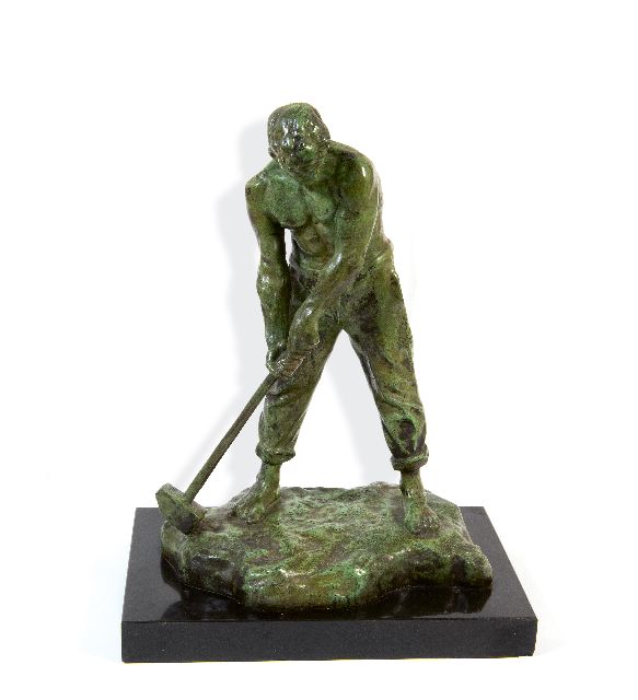 Demanet V.J.G.  | The stonemason, bronze 46.0 x 30.0 cm, signed on the base