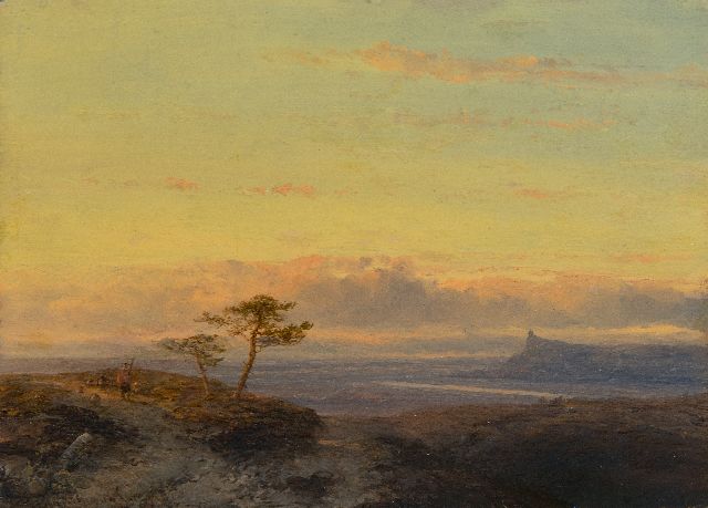 John Franciscus Hoppenbrouwers | A river valley at sunset, oil on panel, 16.2 x 22.3 cm, signed l.l. and dated '41, without frame
