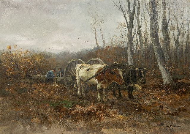 Jansen W.G.F.  | Lumbermen at work, oil on canvas 71.2 x 101.2 cm, signed l.r.