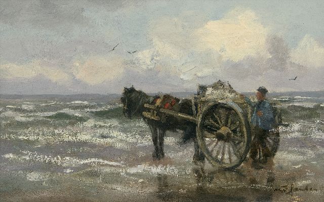 Willem George Frederik Jansen | Shell fishing along the Dutch coast, oil on canvas, 25.7 x 40.6 cm, signed l.r.