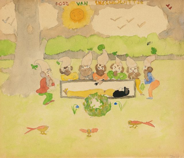 Prinses Beatrix van Oranje Nassau | Snow white, watercolour on paper, 31.1 x 35.4 cm, signed l.r.