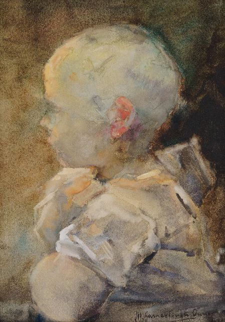 Menso Kamerlingh Onnes | Portrait of a child, watercolour on paper, 31.5 x 22.5 cm, signed l.r. and dated 1889