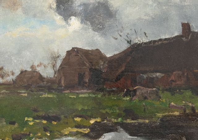 Verster van Wulverhorst (Floris Verster) F.H.  | Farmhouse, oil on canvas 30.4 x 41.3 cm, painted ca. 1882