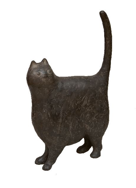 Hemert E. van | The Household Cat, patinated bronze 60.0 cm, signed with monogram under the tail and executed in 2017