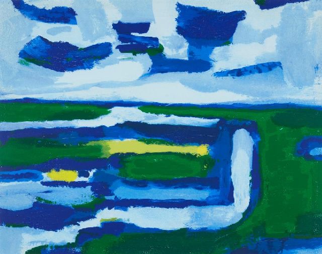 Benner G.  | Landscape in Friesland, screenprint 41.8 x 52.8 cm, signed l.r. (in pencil) and executed ca. 1980