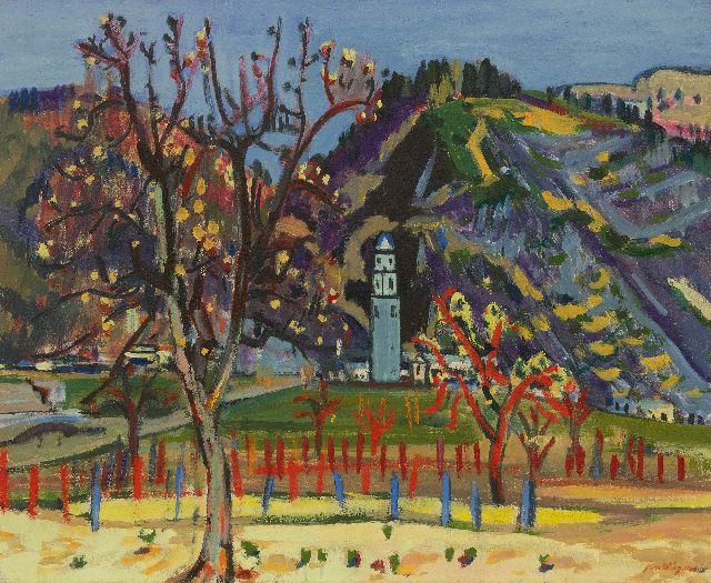 Wiegers J.  | A view of Tegna, Ticino, oil on canvas 60.2 x 73.0 cm, signed l.r. and dated on the reverse '49