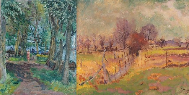 Jan Altink | The Paterswolde lake; on the reverse: landscape, oil on canvas, 60.9 x 50.8 cm, signed l.r. and on the reverse and dated '41 and '48 on the reverse