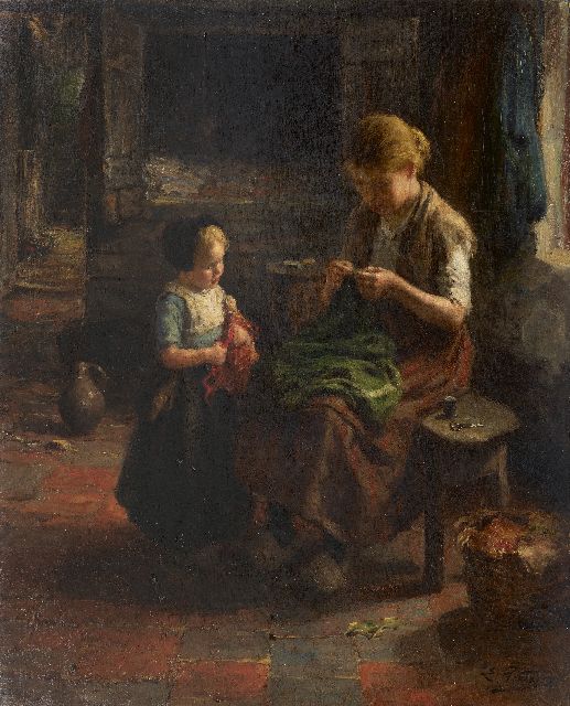 Pieters E.  | Catch them young, oil on canvas 75.5 x 62.2 cm, signed l.r.