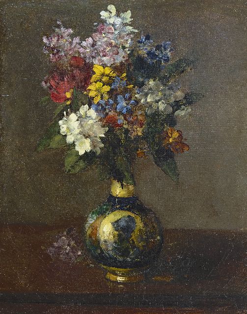 Antoine Vollon | Flowers in a vase, oil on canvas, 41.4 x 32.0 cm, signed l.r.