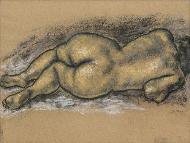 Gestel L.  | Reclining nude, charcoal and pastel on paper 47.0 x 62.5 cm, signed l.r. and dated '31