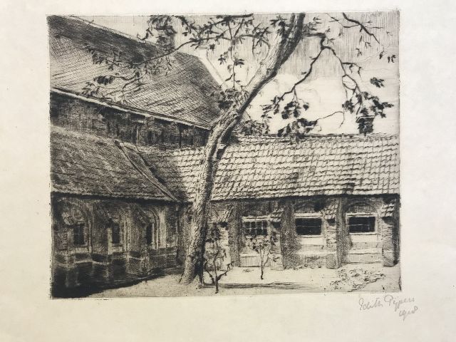 Pijpers E.E.  | Cloister, etching on paper 11.9 x 14.8 cm, signed l.r. (in pencil) and dated 1918 (in pencil)