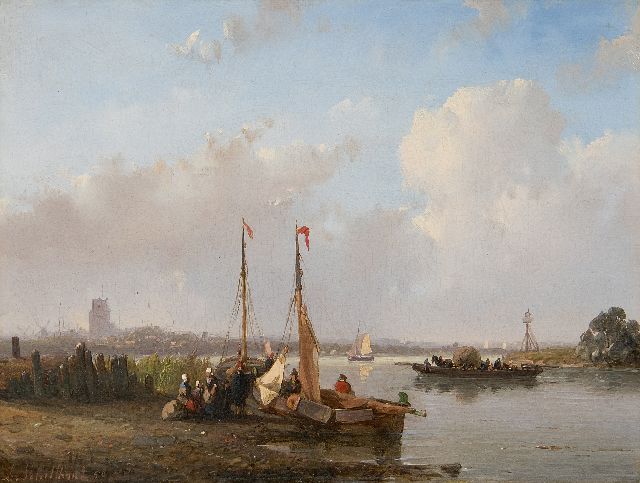 Schelfhout A.  | A leisure day on the waters of Dordrecht, oil on panel 17.3 x 22.7 cm, signed l.l. and dated '50