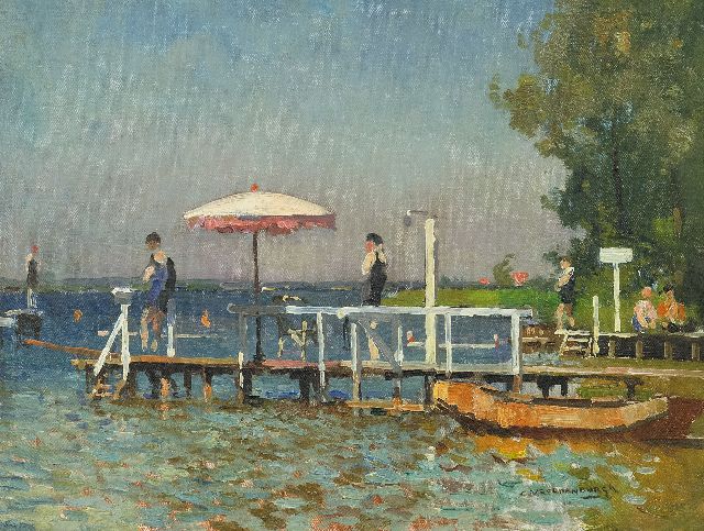 Vreedenburgh C.  | Along the Loosdrechtse Plassen, oil on canvas laid down on painter's board 30.2 x 39.3 cm, signed l.r.