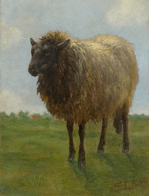 Frans Lebret | Sheep, oil on panel, 19.3 x 14.5 cm, signed l.r. and without frame