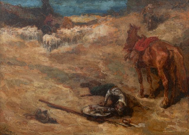 Johannes Hendricus Jurres | Scene from Don Quichot, oil on canvas, 73.9 x 101.8 cm, signed l.l. and dated '13