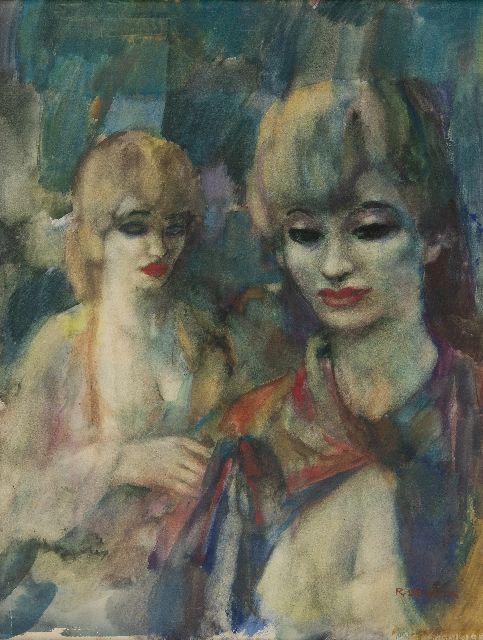 Buck R. de | Two women in a pub, watercolour on paper 69.0 x 53.0 cm, signed l.r.