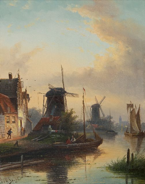 Jacob Jan Coenraad Spohler | A river landscape in summer, oil on canvas, 44.5 x 35.5 cm, signed l.l.
