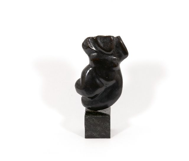 Monica Dael | Female torso, stone, 16.0 cm, gesigneerd op achterkant met monogram
