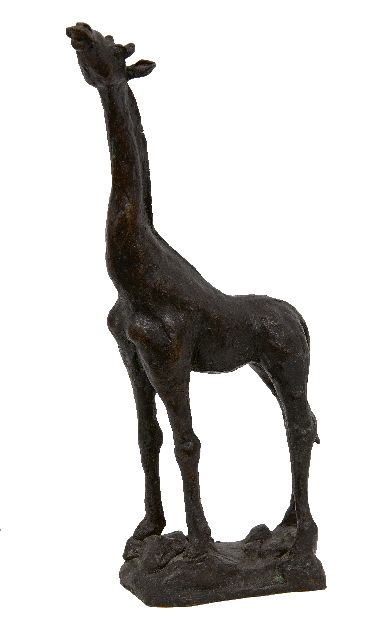 Kasteel H. van | Giraffe, bronze 25.0 x 14.5 cm, signed with initials on the base