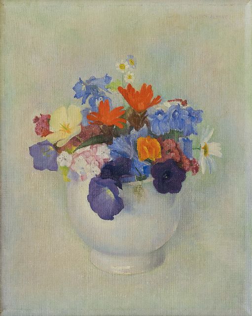 Wittenberg J.H.W.  | Flower still life, oil on canvas 29.8 x 24.0 cm, signed u.r. and painted ca. 1940