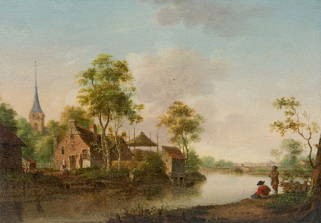 Hollandse School, 18e eeuw | Dutch landscape, oil on panel, 32.3 x 45.8 cm