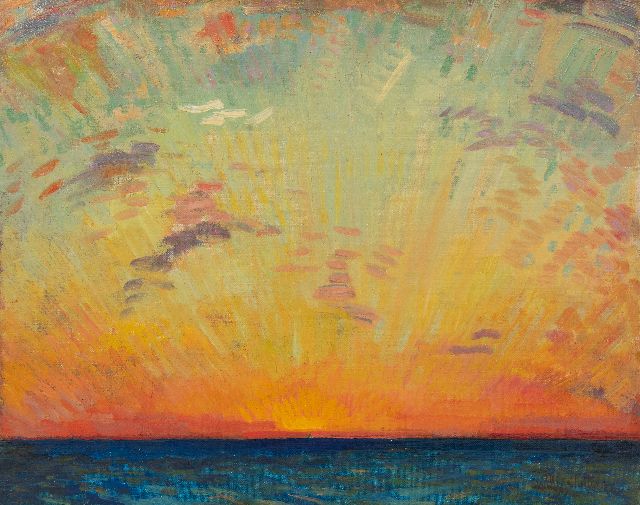 Willy Sluiter | Sunset in the Indian Ocean, oil on canvas, 40.2 x 50.2 cm, signed l.r. and dated '23