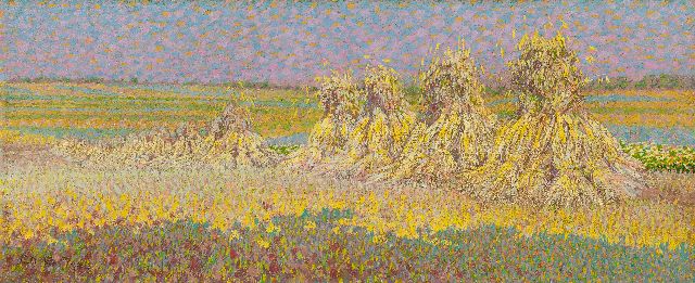 Co Breman | Sheaves of wheat, oil on canvas, 22.7 x 54.3 cm, signed l.l. and dated 1904