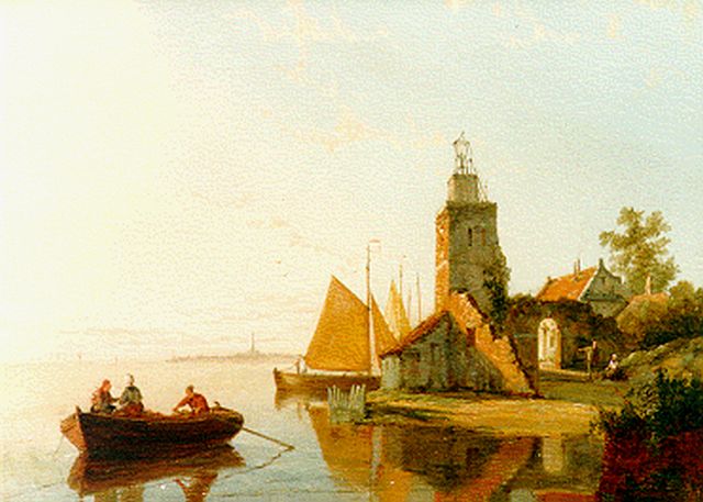 Dommerson W.R.  | The lighthouse of Emden, oil on canvas 30.5 x 41.0 cm, signed l.r.