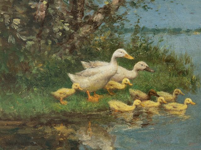 Constant Artz | Learning to swim, oil on panel, 18.1 x 24.1 cm, signed l.l.
