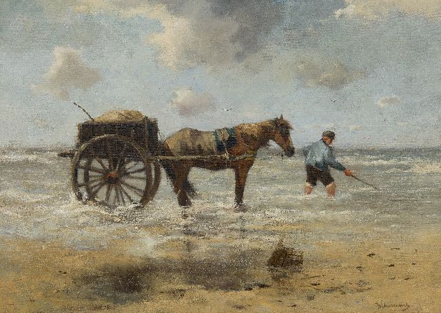 Scherrewitz J.F.C.  | Shrimp fisherman, oil on canvas 60.2 x 85.0 cm, signed l.r.