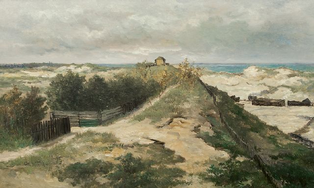 Hendrik Willem Mesdag | The Seinpost dune at Scheveningen, oil on panel, 70.1 x 115.2 cm, painted 1885-1895
