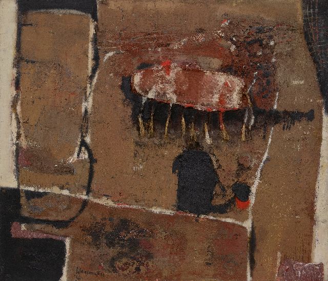 Wagemaker A.B.  | Forme Détachée, mixed media on canvas 94.3 x 110.4 cm, signed l.l. and dated '56