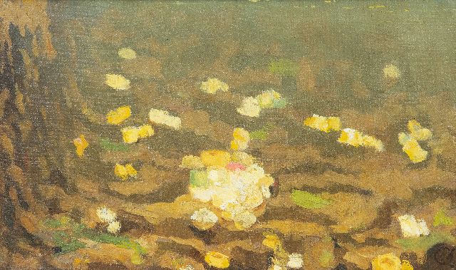 Dijsselhof G.W.  | Sea anemones, oil on canvas 15.4 x 24.0 cm, signed l.r. with monogram