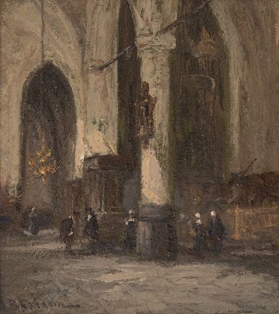 Johannes Bosboom | A church interior, oil on panel, 18.3 x 15.6 cm, signed l.l.