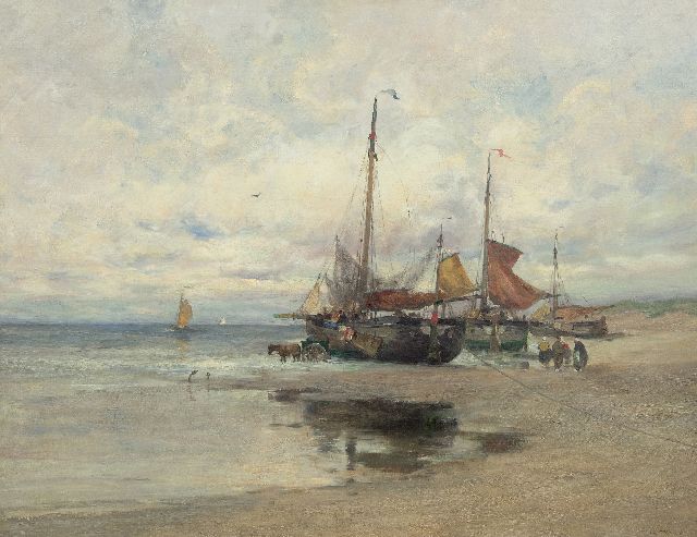 Gruppe C.P.  | Fishing boats on the beach, oil on canvas 101.7 x 131.8 cm, signed l.r. and painted ca. 1910