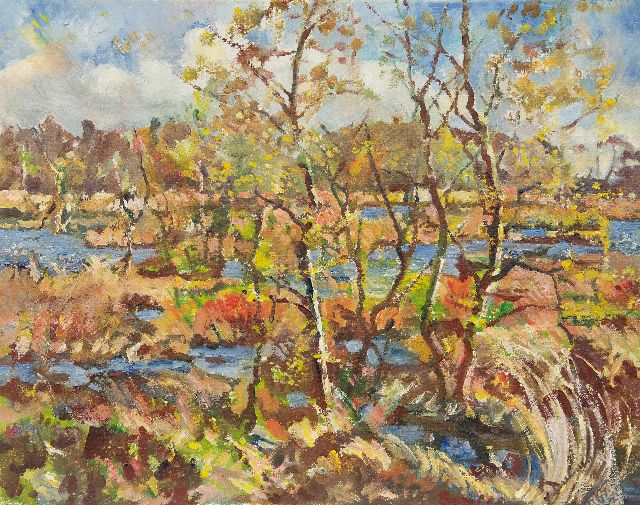Erasmus Bernhard von Dülmen Krumpelmann | Fen at Zeegse, oil on canvas, 64.0 x 79.8 cm, signed l.r. and dated '67