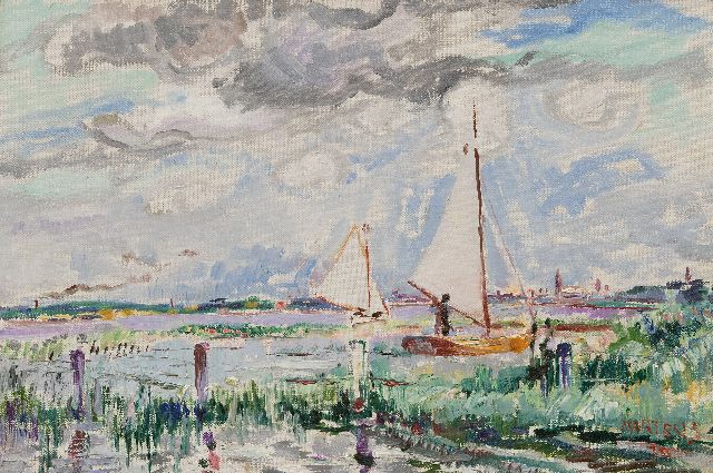 George Martens | A view of the Paterswoldse lake, Groningen, oil on canvas, 33.0 x 48.0 cm, signed l.r. and dated '30