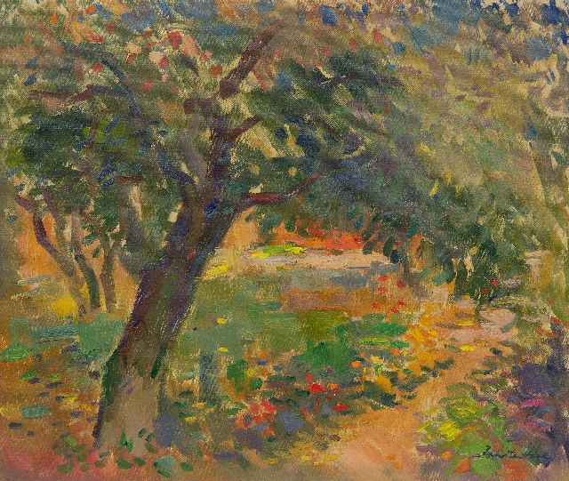 Have J. ten | Landscape with tree, oil on canvas 46.1 x 54.2 cm, signed l.r.