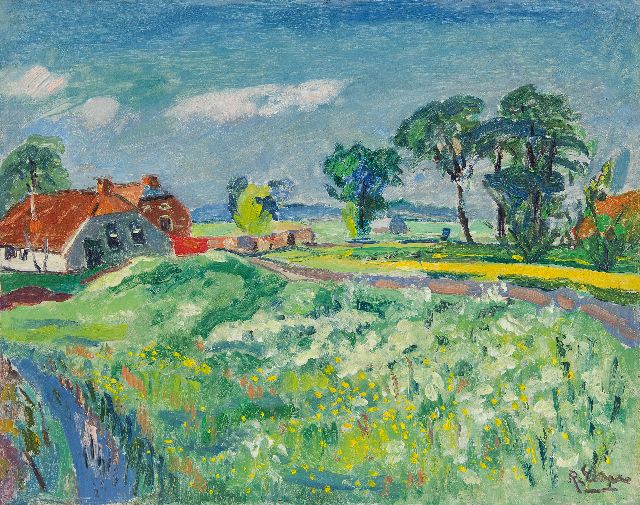Ruurd Elzer | Landscape, Groningen, oil on canvas, 40.2 x 50.2 cm, signed l.r.
