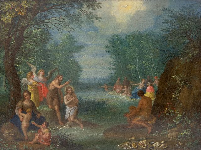 Beschey J.A.  | Baptism of Christ in the Jordan, oil on panel 24.3 x 31.9 cm