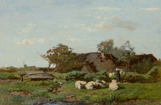 Bilders A.G.  | Washing day at the farm, oil on canvas 50.0 x 75.3 cm, signed l.r.