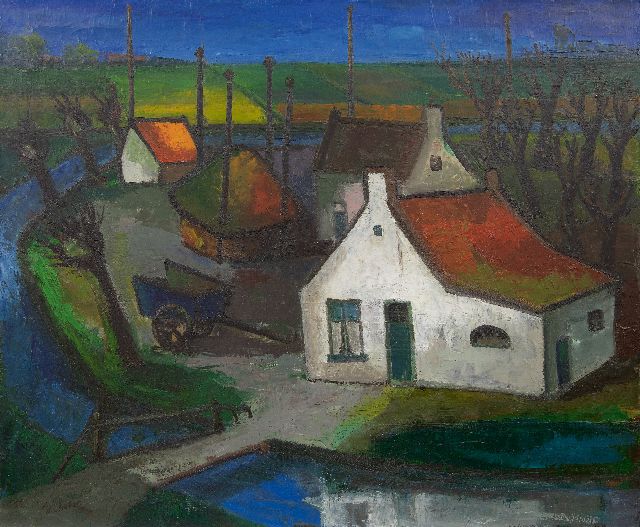 Wim Chabot | Farmhouse, oil on canvas, 70.3 x 85.1 cm, signed l.l. and dated oktober '70