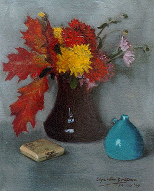 Gottnic E.S. von | A colourful Bouquet, oil on canvas 30.0 x 24.3 cm, signed l.r. and dated '49