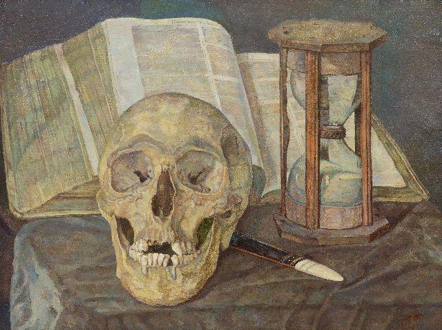 Pabst C.J.  | Vanitas still life, oil on canvas 30.5 x 40.2 cm, signed l.r.