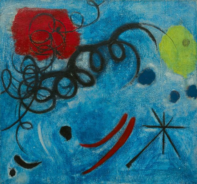 Theo Wolvecamp | Compostion in Blue, oil on canvas, 74.4 x 79.7 cm, signed on the reverse and painted ca. 1949