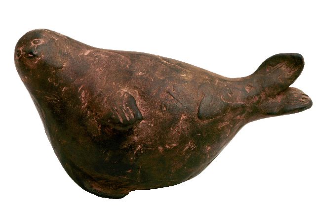 Hemert E. van | Seal, bronze 8.5 x 15.0 cm, signed with monogram on the belly and executed in 2017